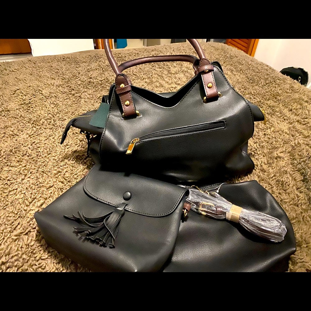 🆕 Handbag Republic Vegan Leather 3 Piece Satchel